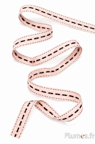 Satinband - Breite 12 mm - beige-braun